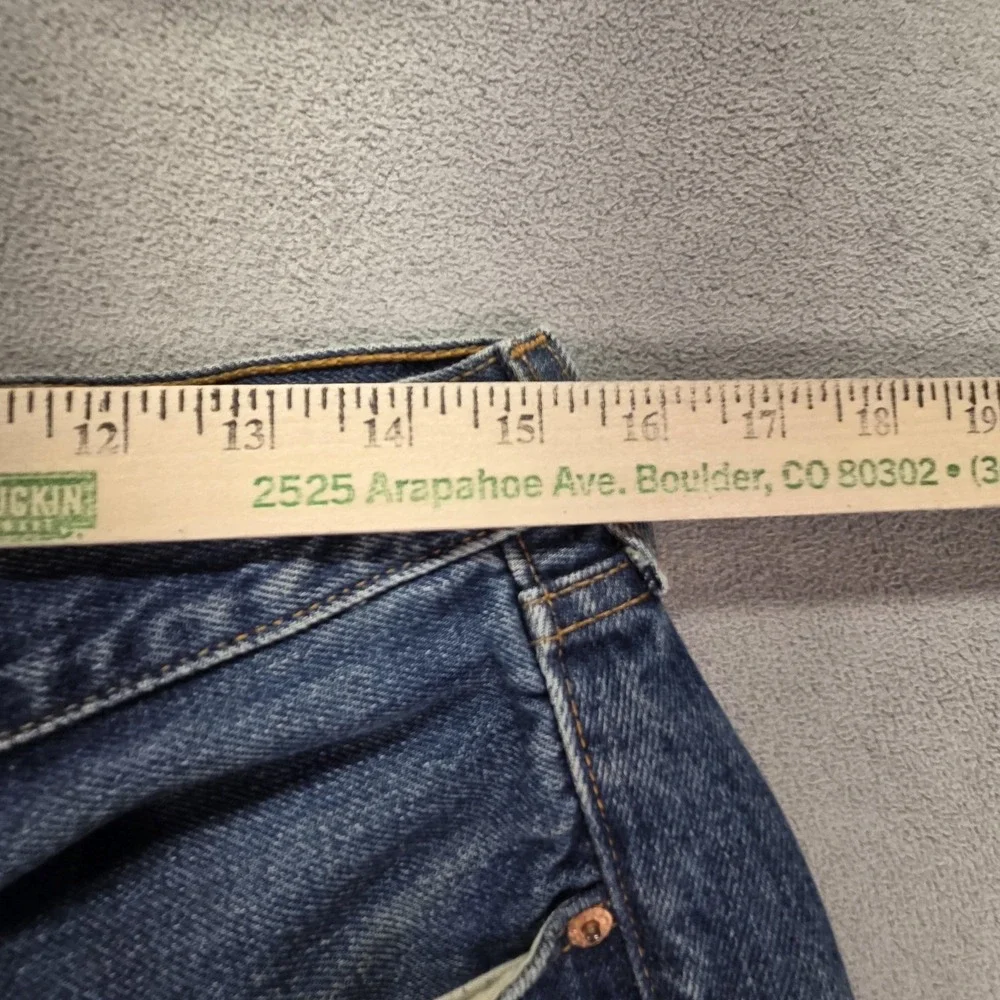 VTG Levis 501 Jeans Mens Blue Med‎ Wash Straight Altered Hem Made USA Fits 30x27